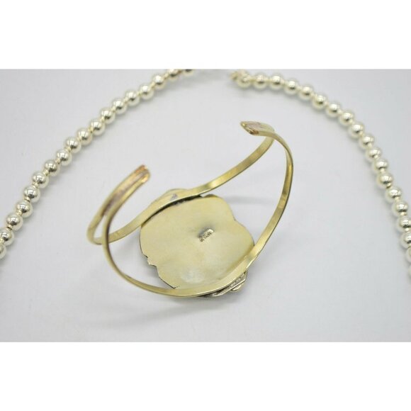 Red Gold Brecciated Jasper Navajo Mexican Silver N - Picture 3 of 12